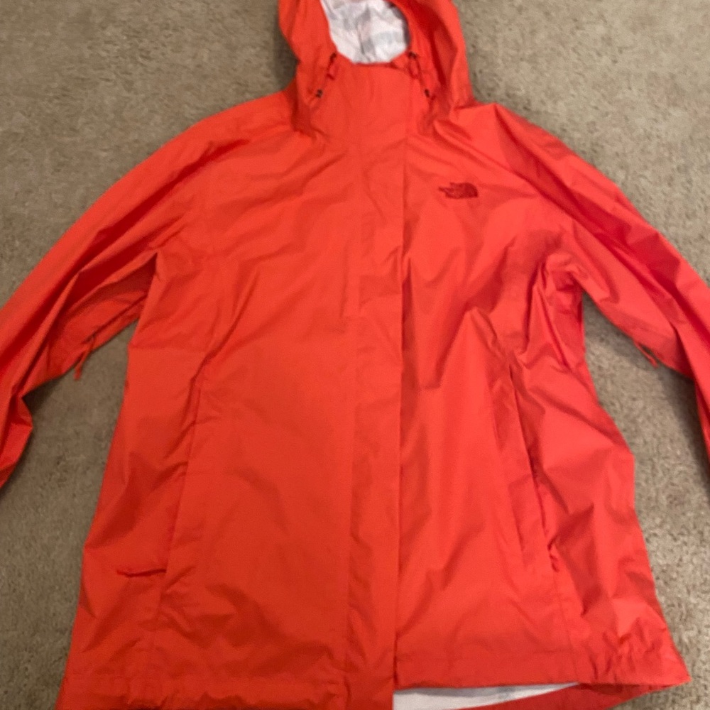 North Face Rain Jacket in coral
